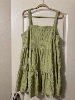 Rip curl LARGE Light Green Tiered Dress